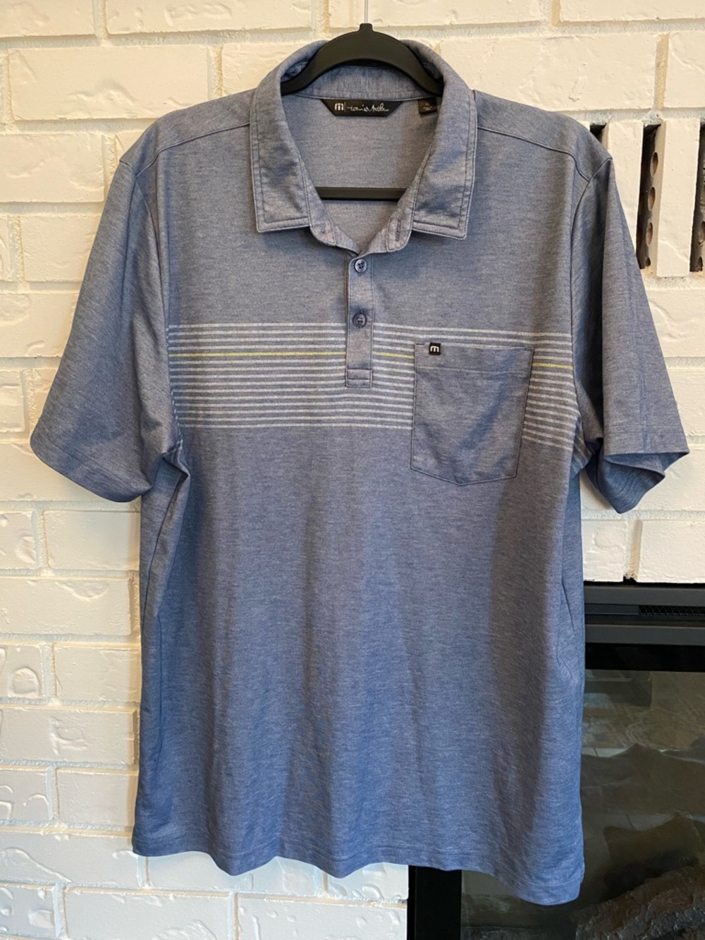 Travis Mathew Size XL Light Blue Heather Golf Polo